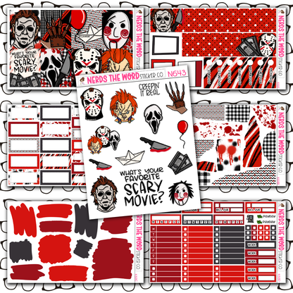 Horror Night Monthly, Weekly and or Journaling Sticker Kit