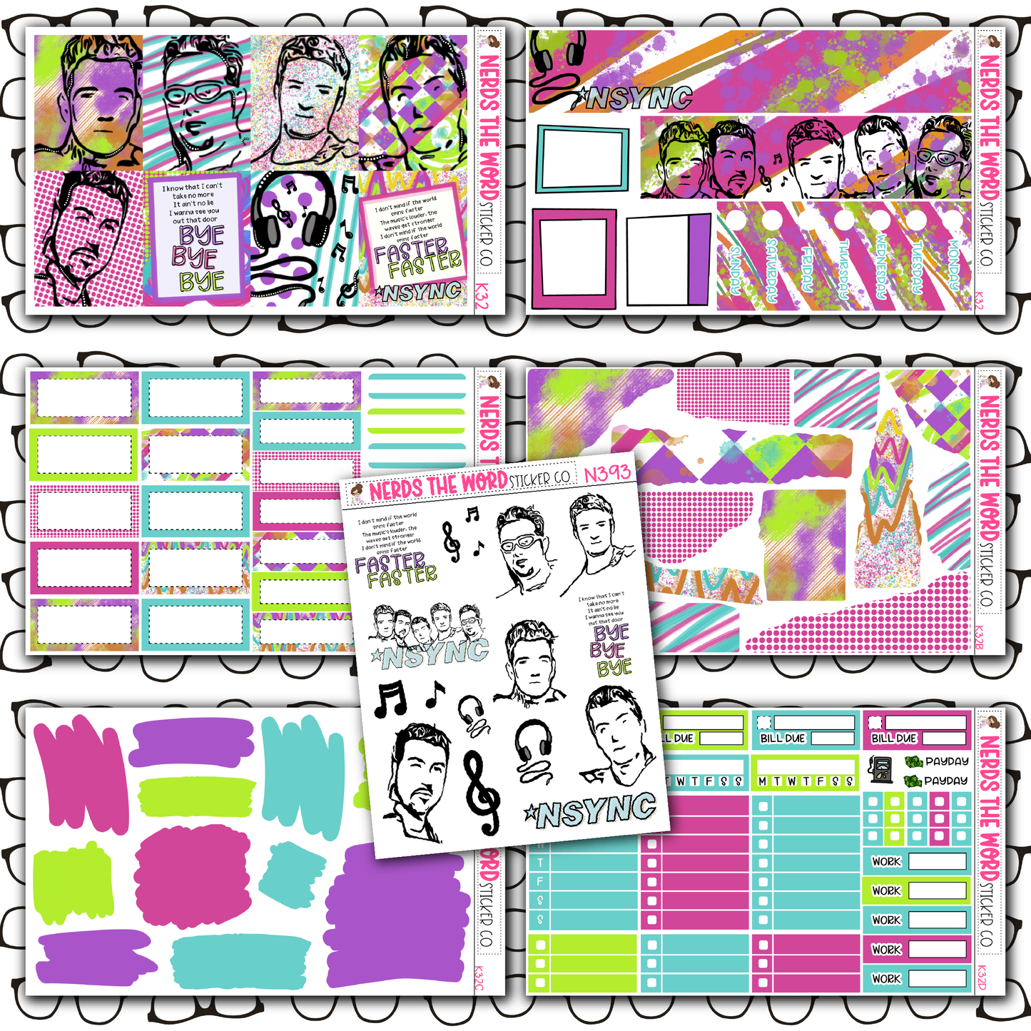 NSYNC Monthly, Weekly and or Journaling Sticker Kit