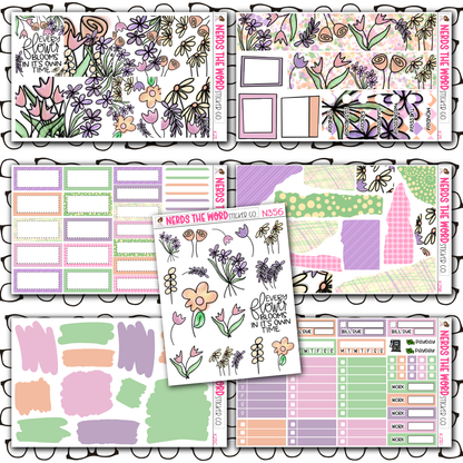 Watercolor Floweres Monthly, Weekly and or Journaling Sticker Kit