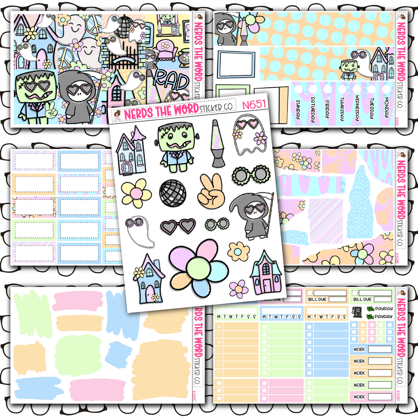 Groovy Halloween Monthly, Weekly and or Journaling Sticker Kit