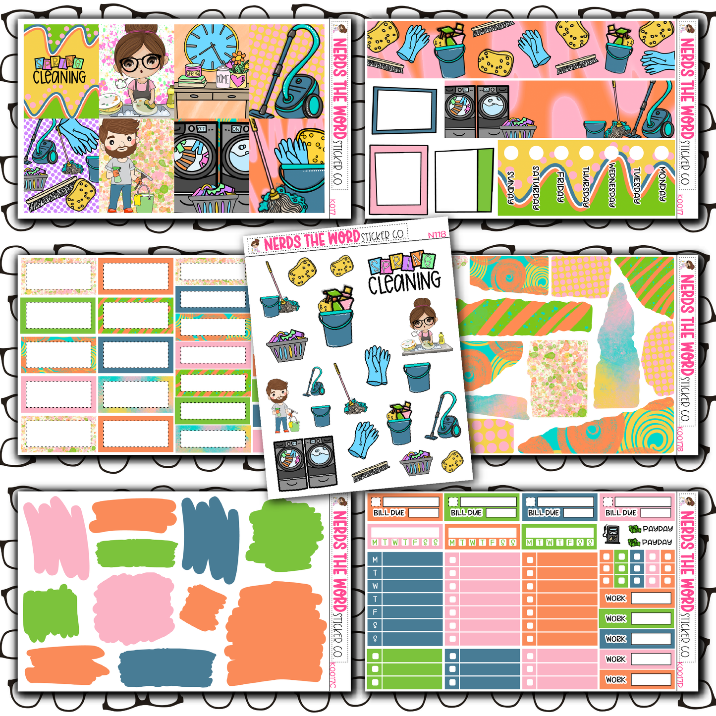 Spring Cleaning Monthly, Weekly and or Journaling Sticker Kit