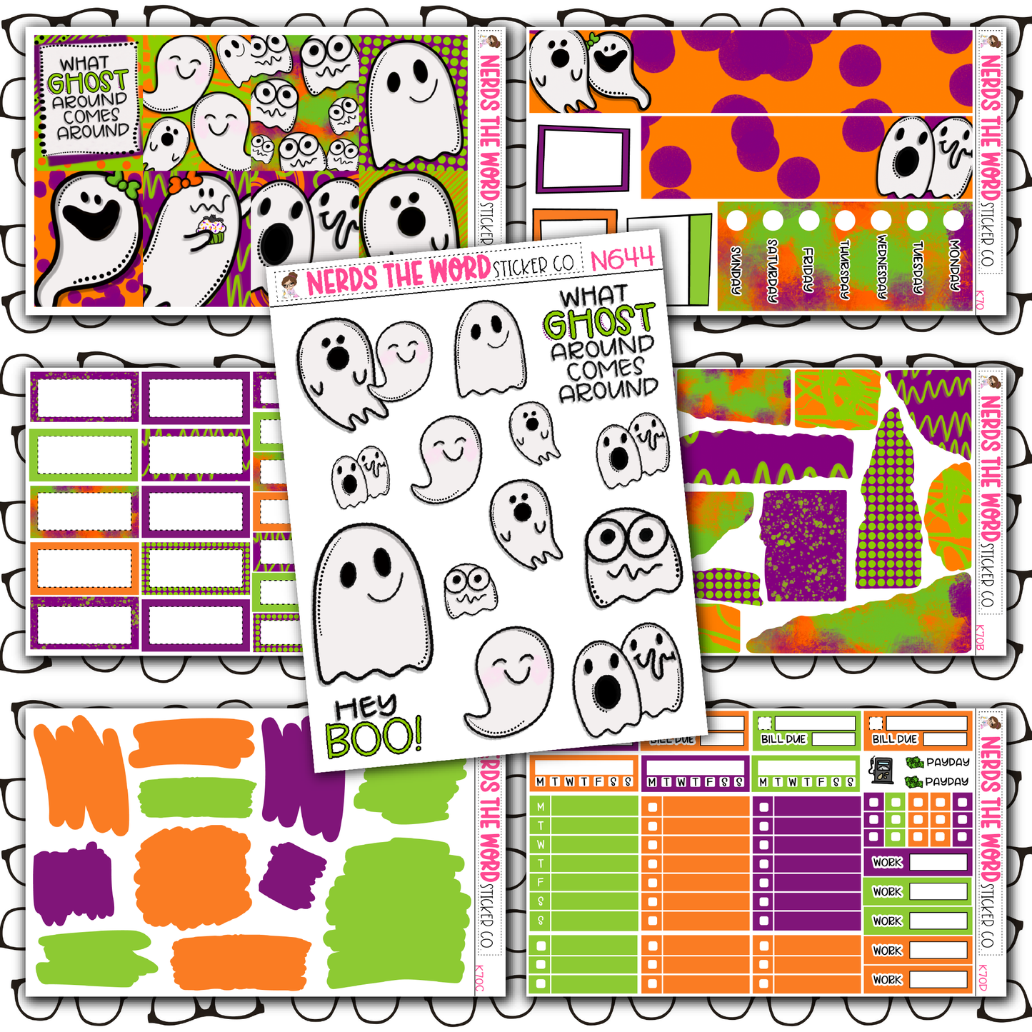 Hey Boo! Monthly, Weekly and or Journaling Sticker Kit