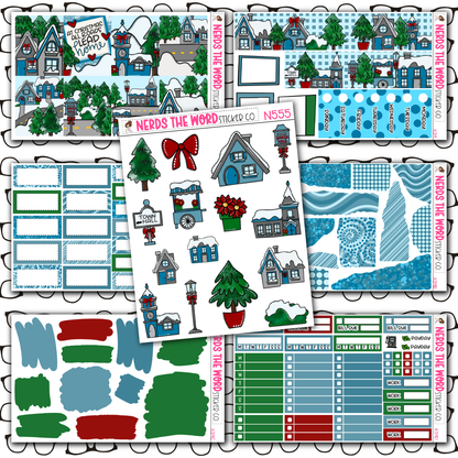 Christmas Village Monthly, Weekly and or Journaling Sticker Kit