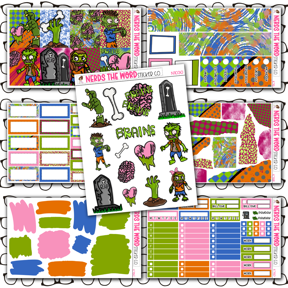 Brains Monthly, Weekly and or Journaling Sticker Kit