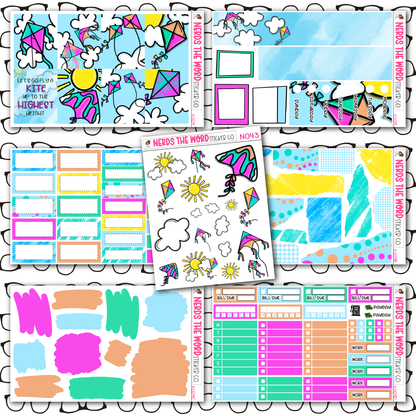 Fly a Kite Monthly, Weekly and or Journaling Sticker Kit