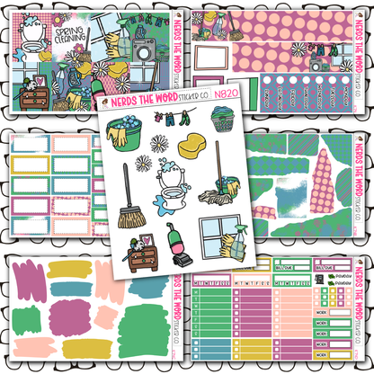 Spring Cleaning Monthly, Weekly and or Journaling Sticker Kit