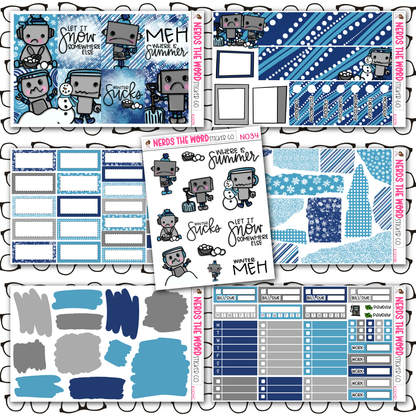 Winter Bots Monthly, Weekly and or Journaling Sticker Kit