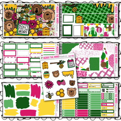Don't Feed The Bears Monthly, Weekly and or Journaling Sticker Kit