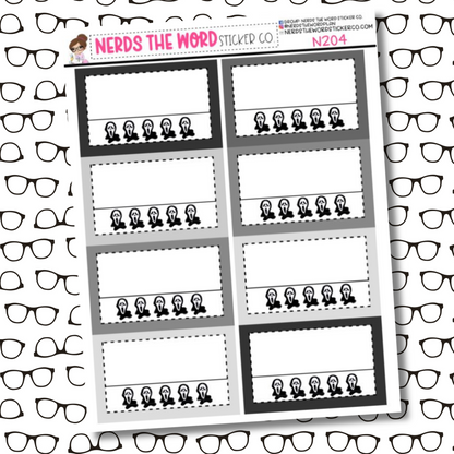 Scary Face Rating Functional Box Sticker Sheets