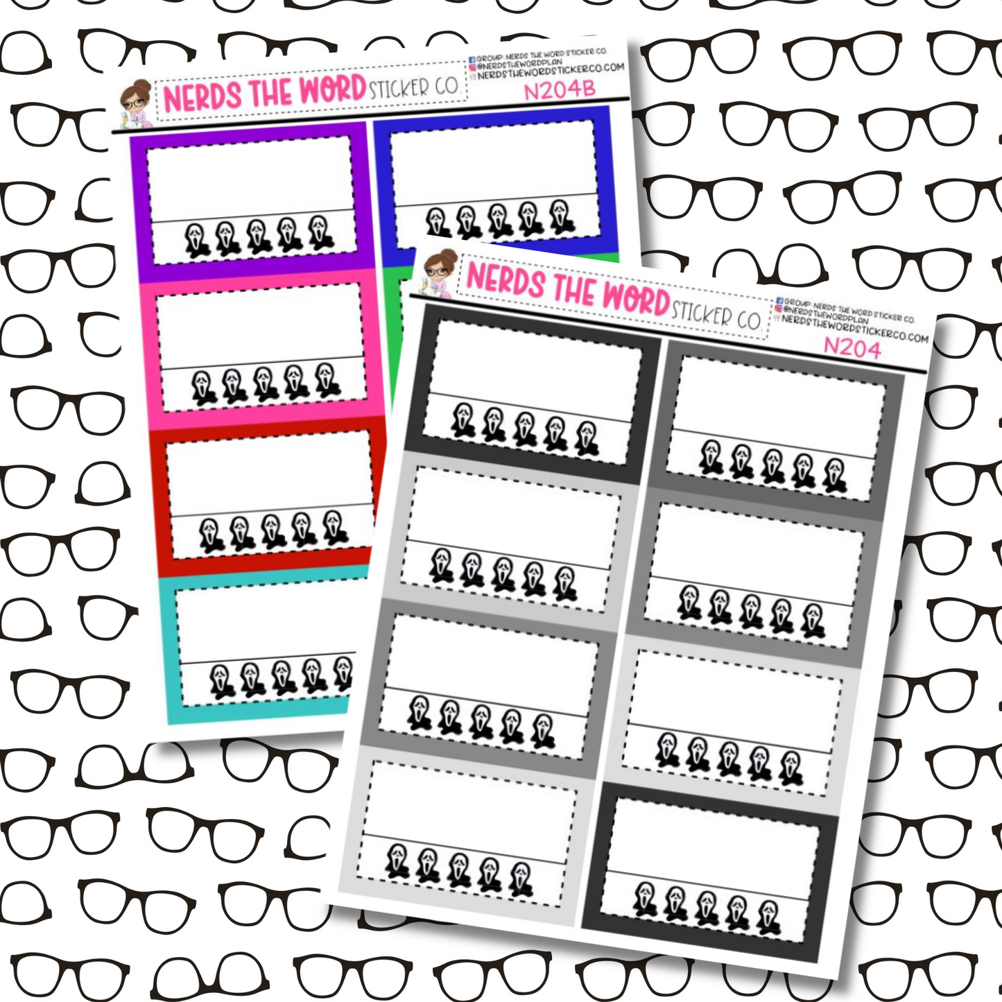 Scary Face Rating Functional Box Sticker Sheets
