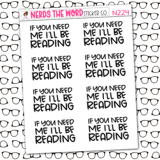 I'll be Reading Sticker Sheet
