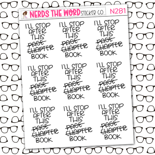 I'll Stop After Sticker Sheet