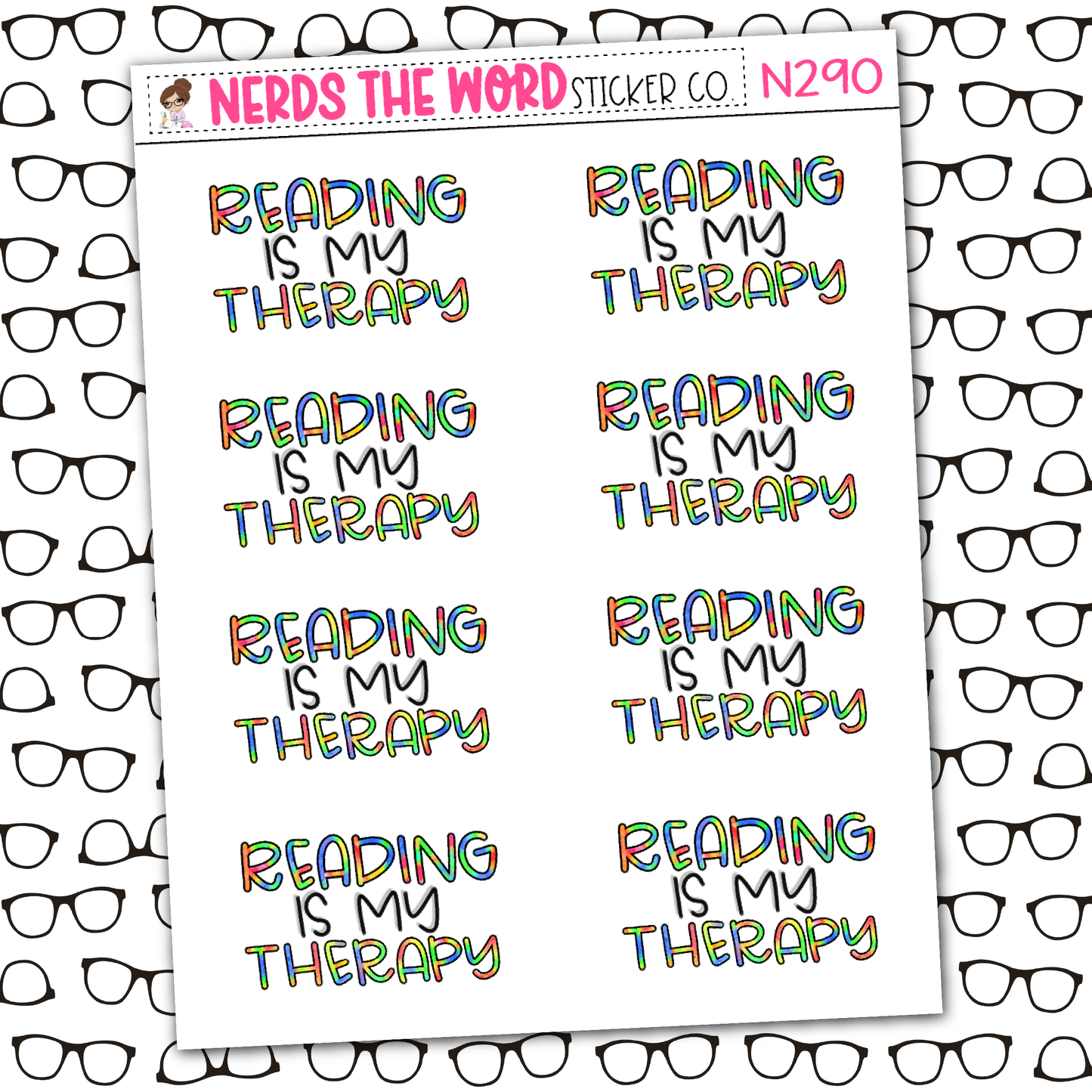 Reading is Therapy Sticker Sheet