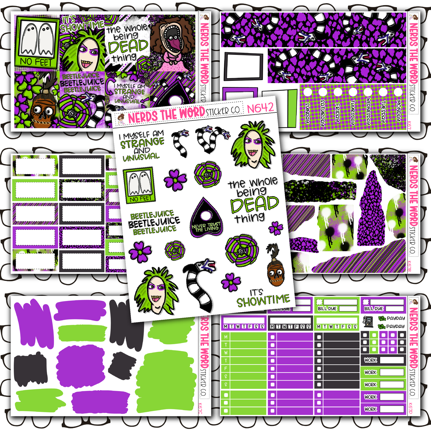 Beetlejuice Monthly, Weekly and or Journaling Sticker Kit