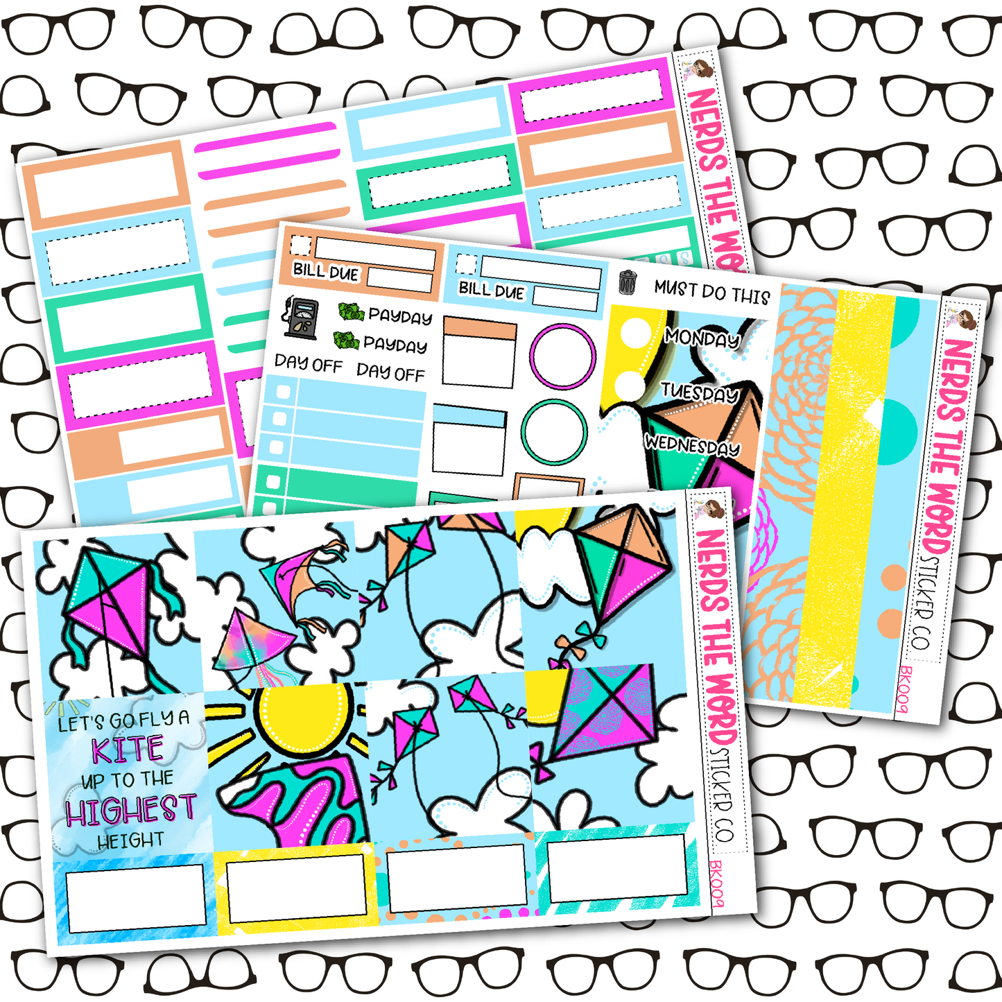 Fly a Kite Monthly, Weekly and or Journaling Sticker Kit