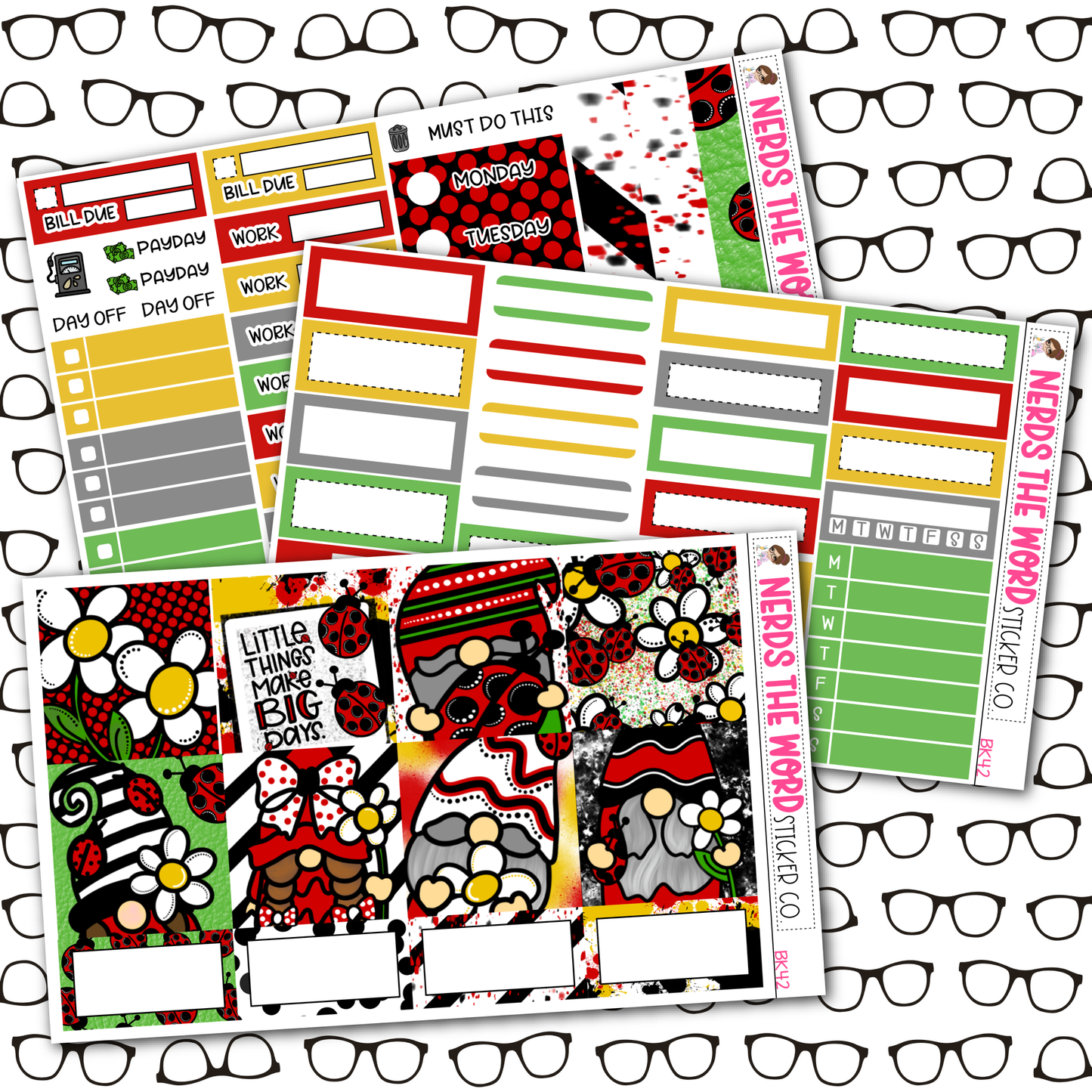Ladybug Gnomes Weekly Planner Kit