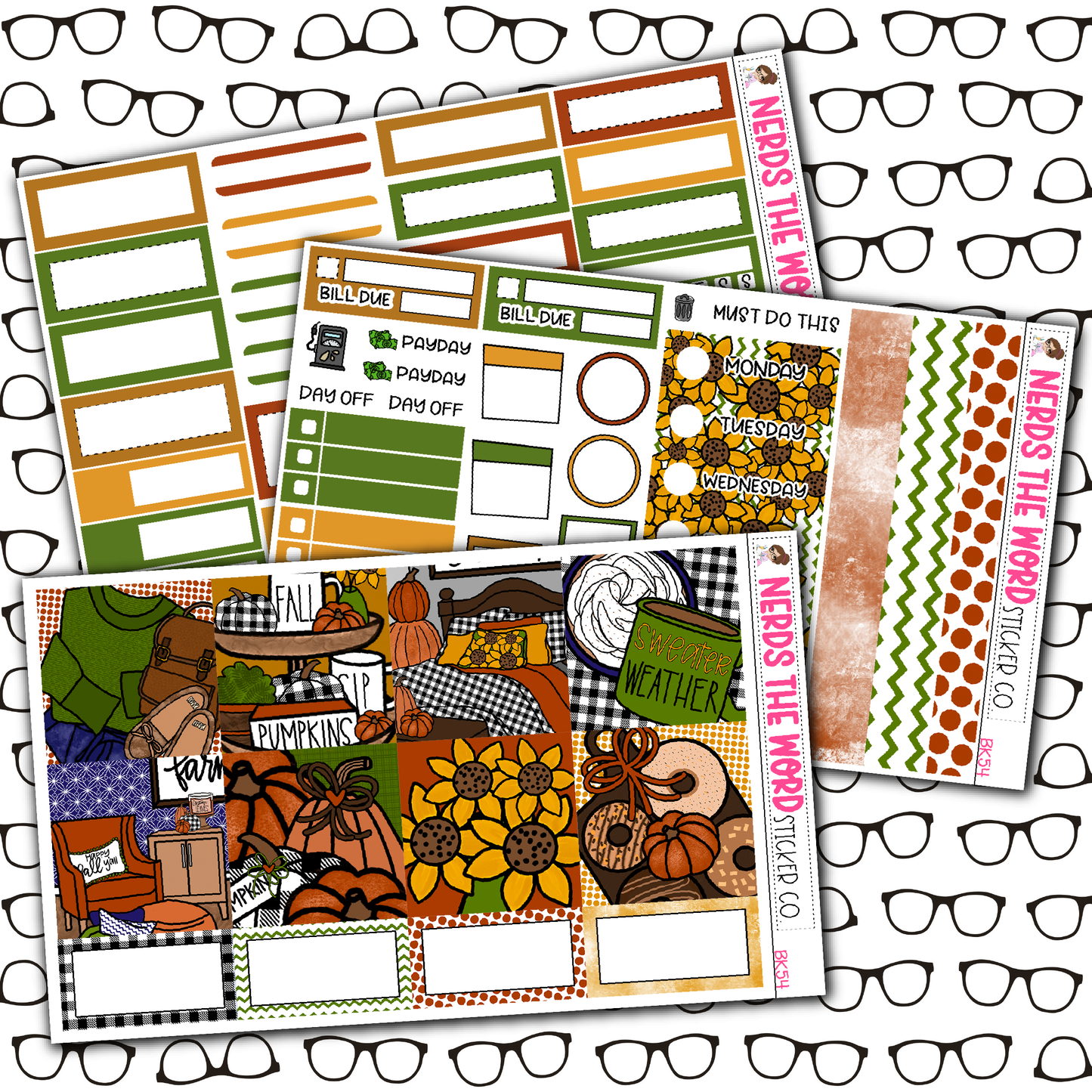 Sweater Weather Monthly, Weekly and or Journaling Sticker Kit