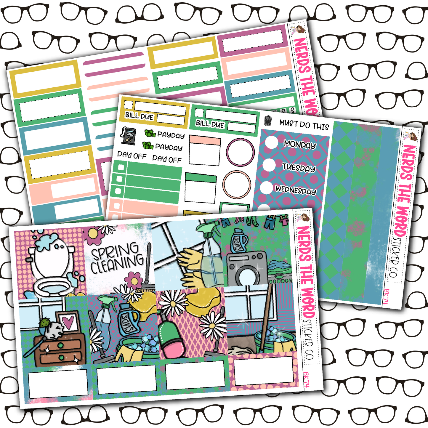 Spring Cleaning Monthly, Weekly and or Journaling Sticker Kit