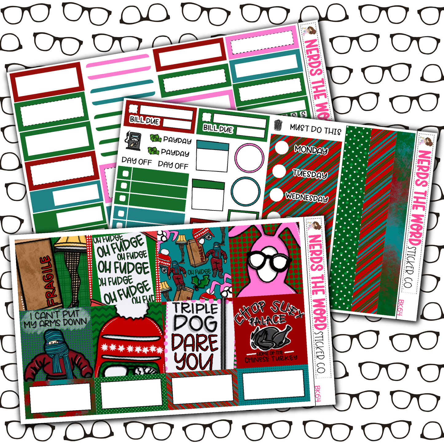 Christmas Story Monthly, Weekly and or Journaling Sticker Kit