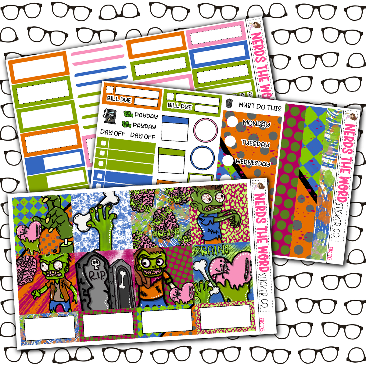 Brains Monthly, Weekly and or Journaling Sticker Kit