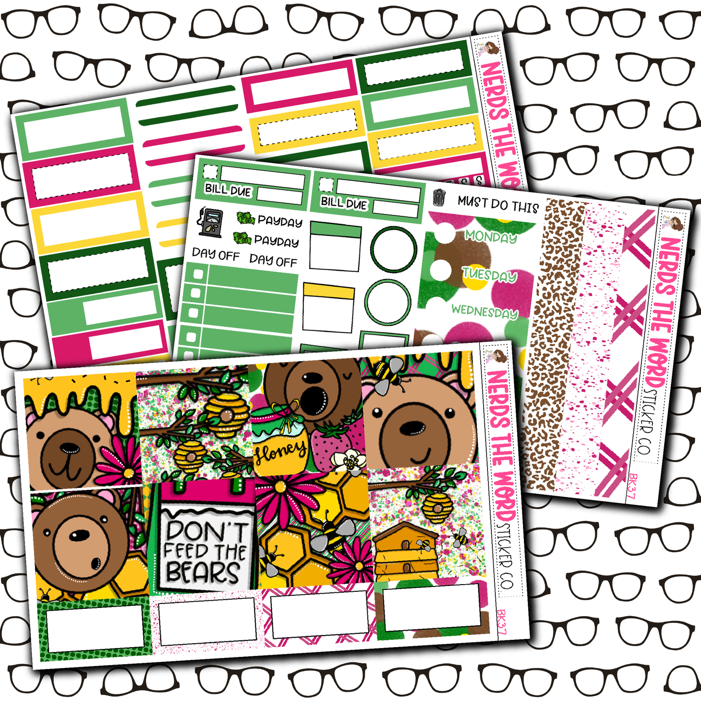 Don't Feed The Bears Monthly, Weekly and or Journaling Sticker Kit