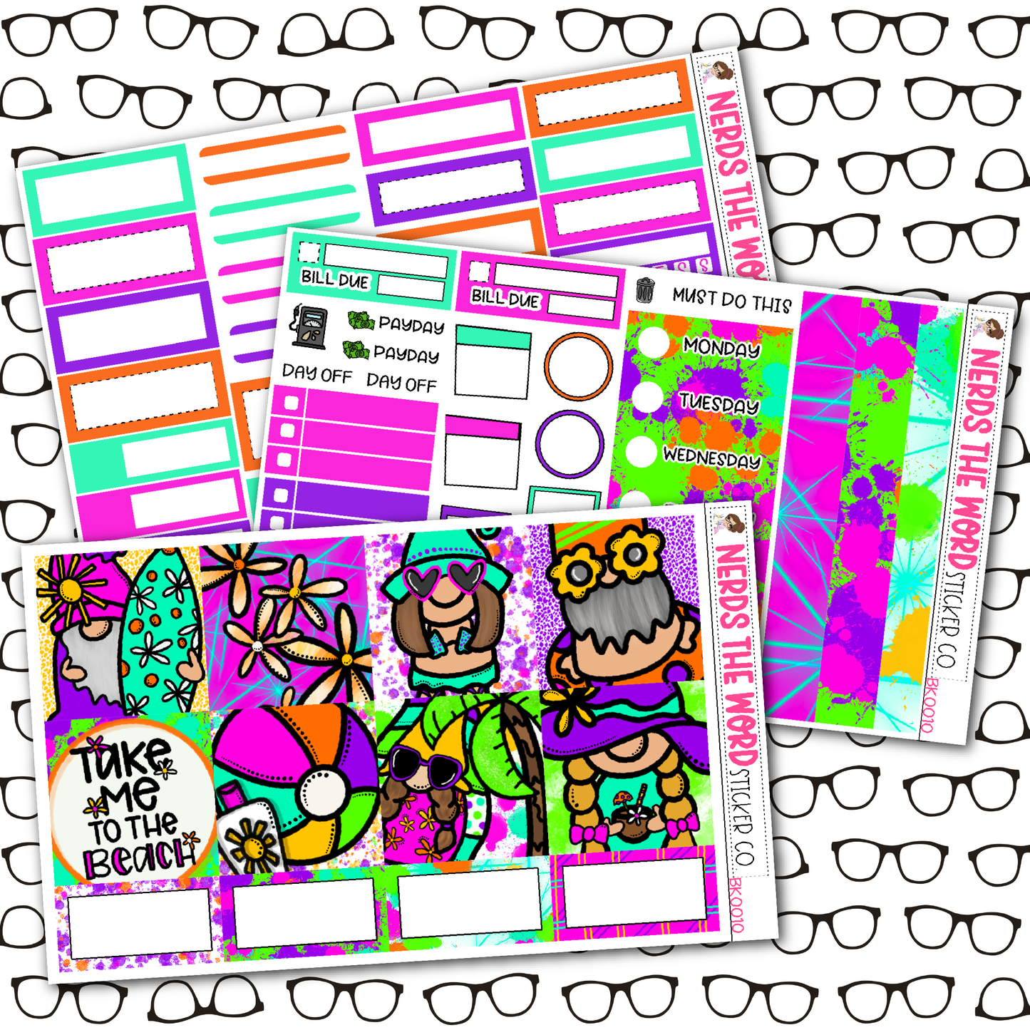 Beach Gnomes Monthly, Weekly and or Journaling Sticker Kit