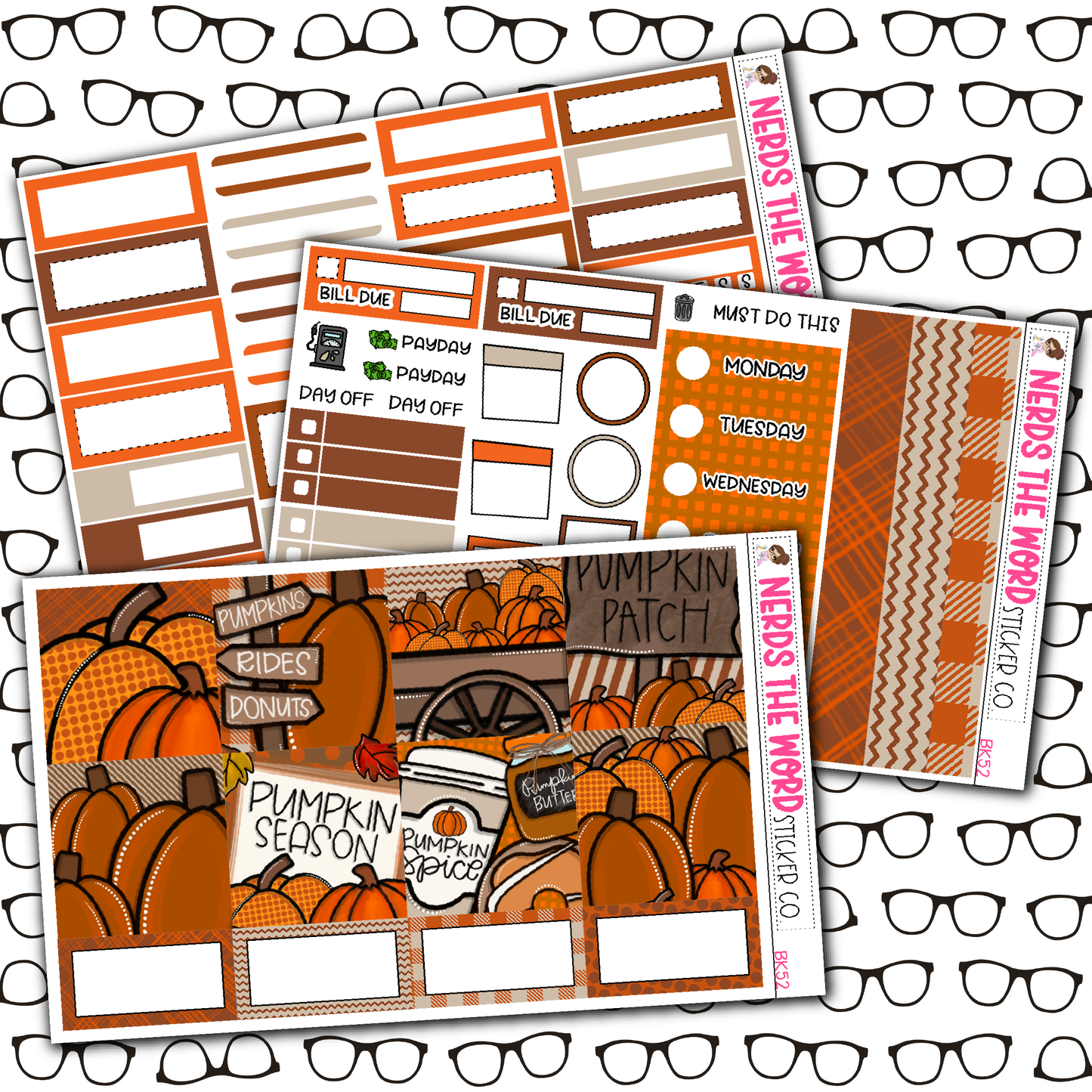 Pumpkin Patch Monthly, Weekly and or Journaling Sticker Kit