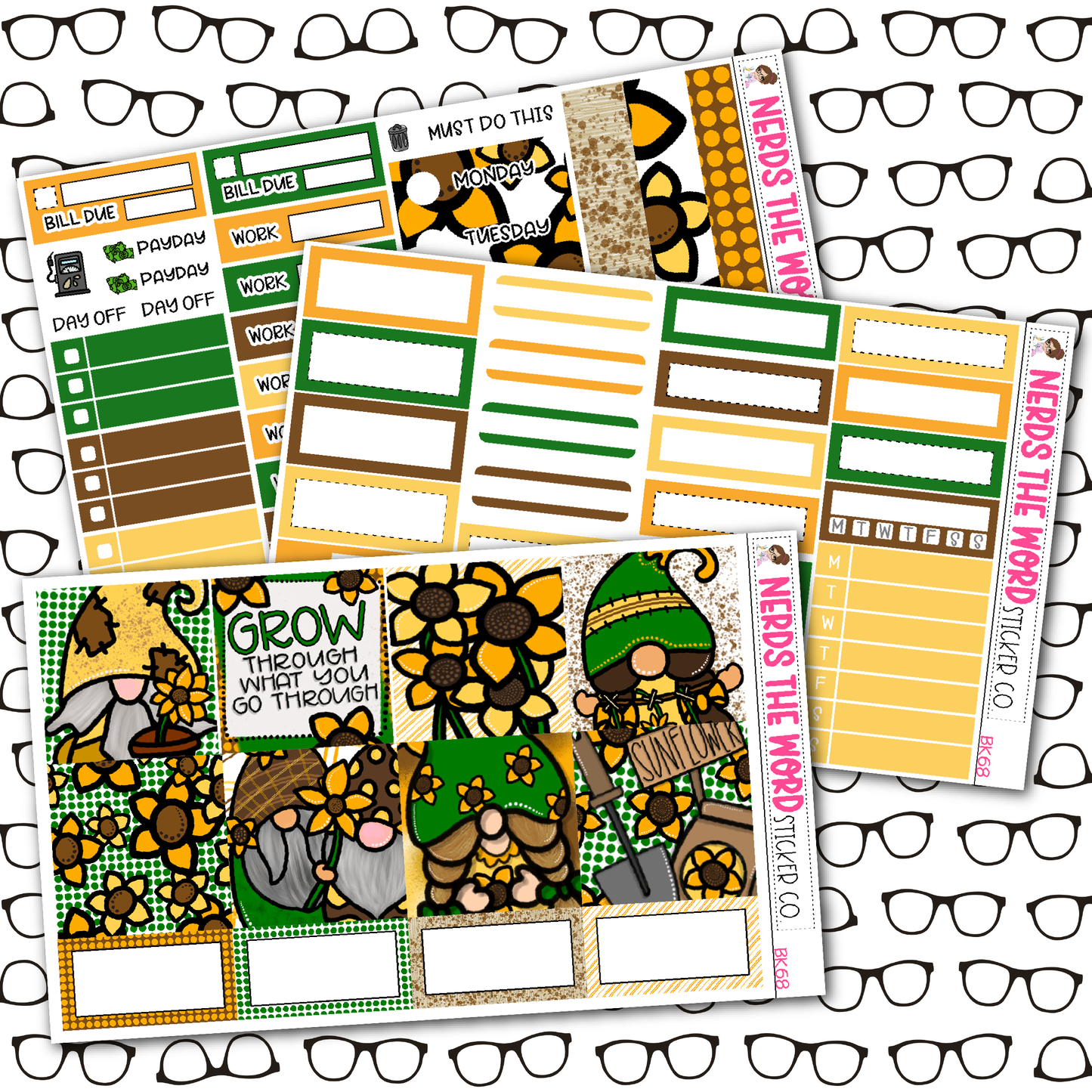 Sunflower Gnomes Weekly Planner Kit