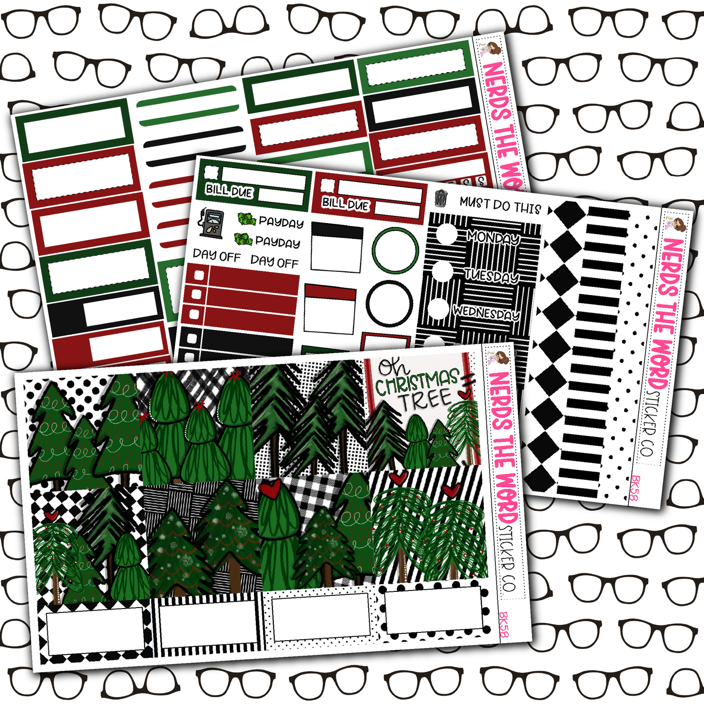 O Christmas Tree Monthly, Weekly and or Journaling Sticker Kit