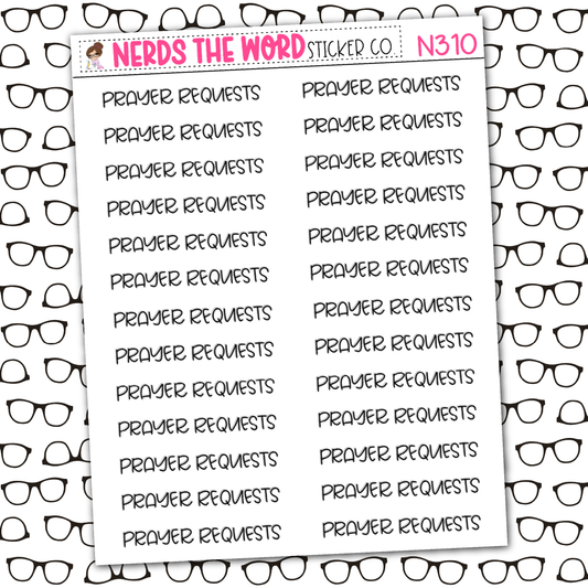 Prayer Request Sticker Sheet
