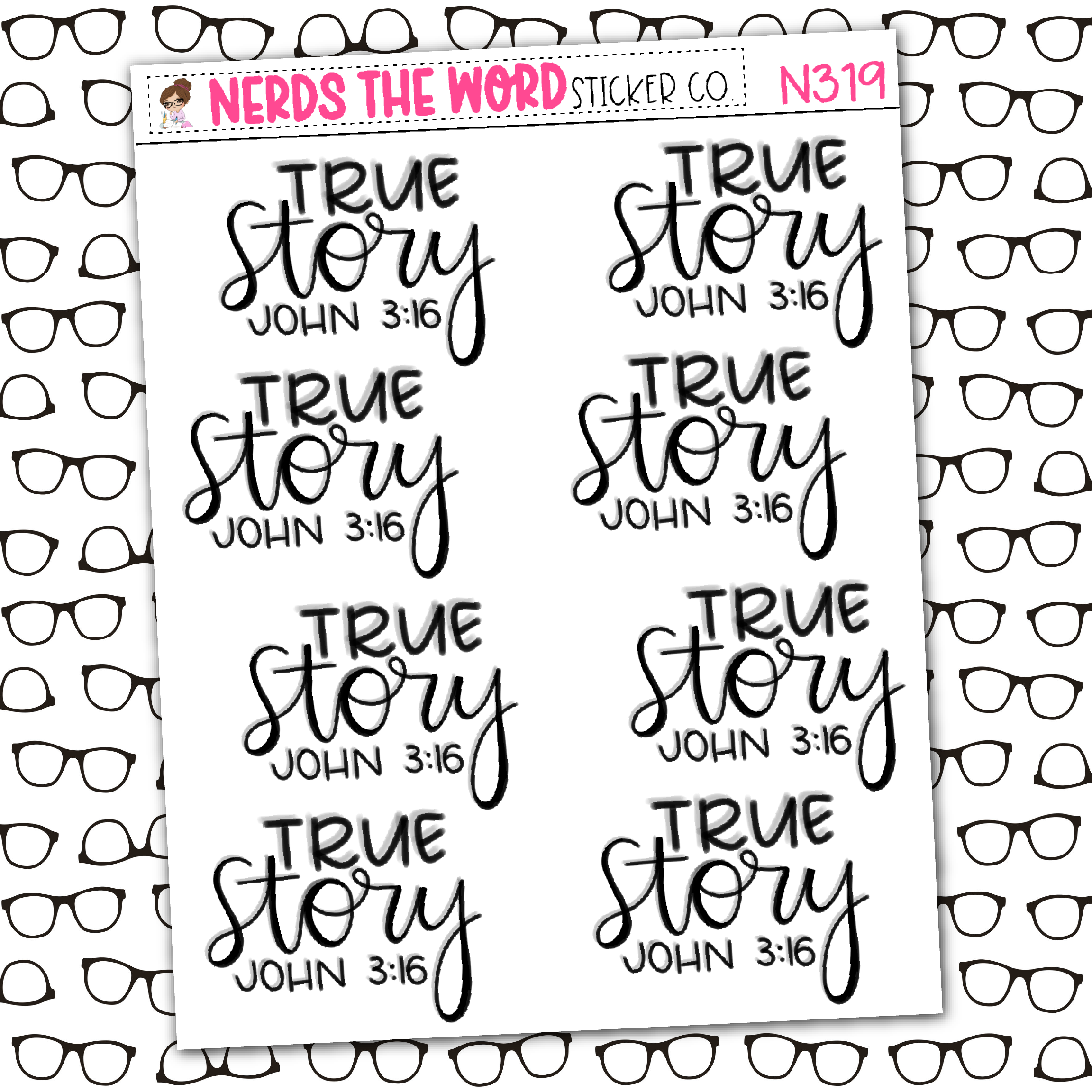Printable Sticker True True Story Sticker Sheet – Nerds The Word Sticker Co.