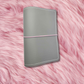 A6 Sized Handmade Traveler's Notebook -  Light Gray w/ Pale Pink String