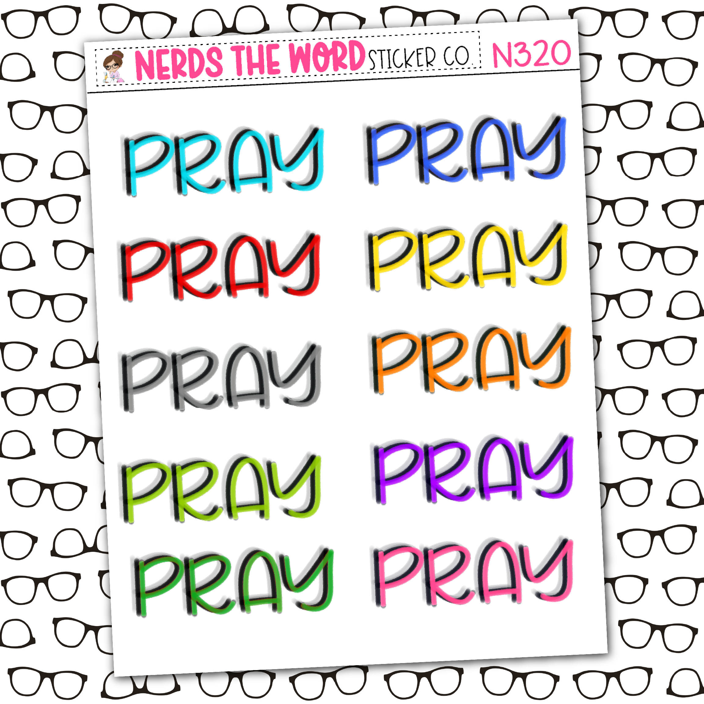 Pray Sticker Sheet – Nerds The Word Sticker Co.