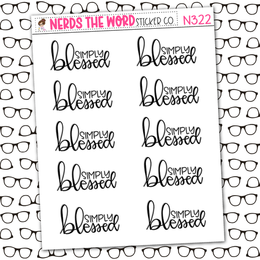 Simply Blessed Sticker Sheet