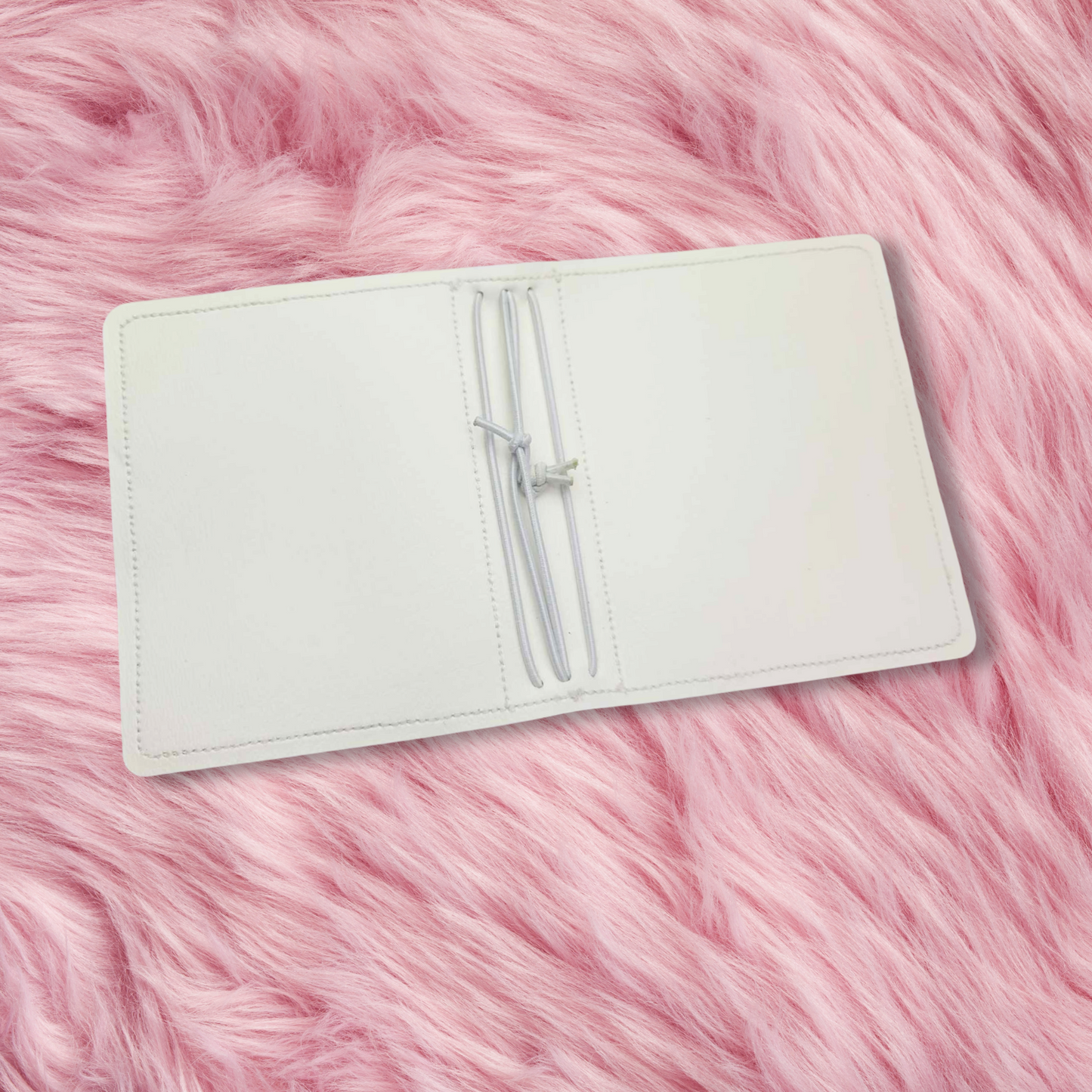 MICRO - Travelers Notebook Handmade with Elastic Closure - White on White