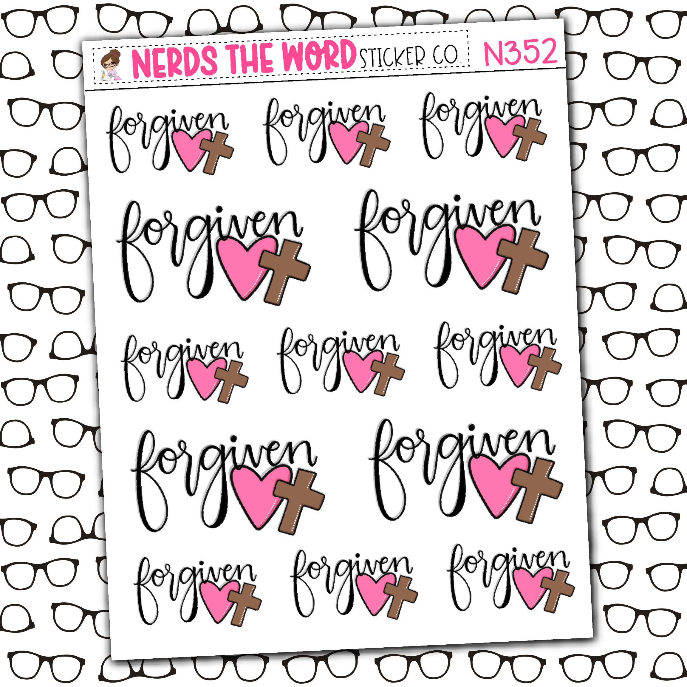 Forgiven Sticker Forgiven Sticker Sheet – Nerds The Word Sticker Co.