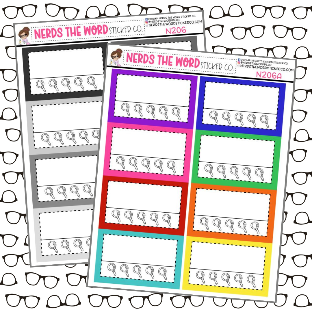 Magnifying Rating Functional Box Sticker Sheets