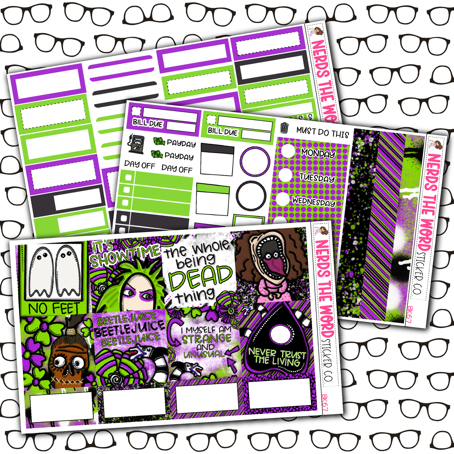 Beetlejuice Monthly, Weekly and or Journaling Sticker Kit