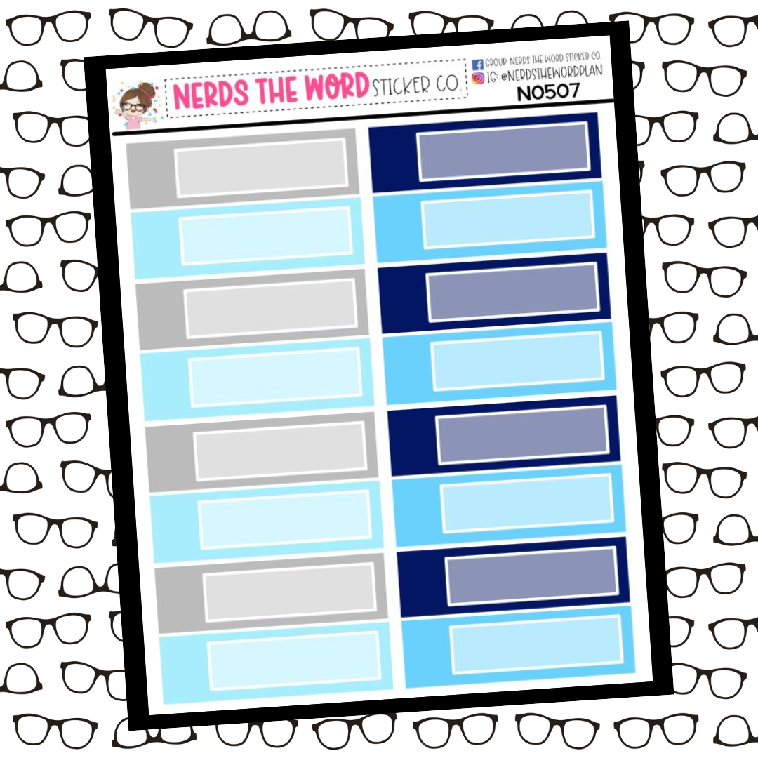N0507 - Winter Blues Appointment Label Functional Quarter Boxes