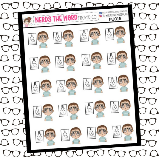 Eye Doctor PJ Character Sticker Sheet
