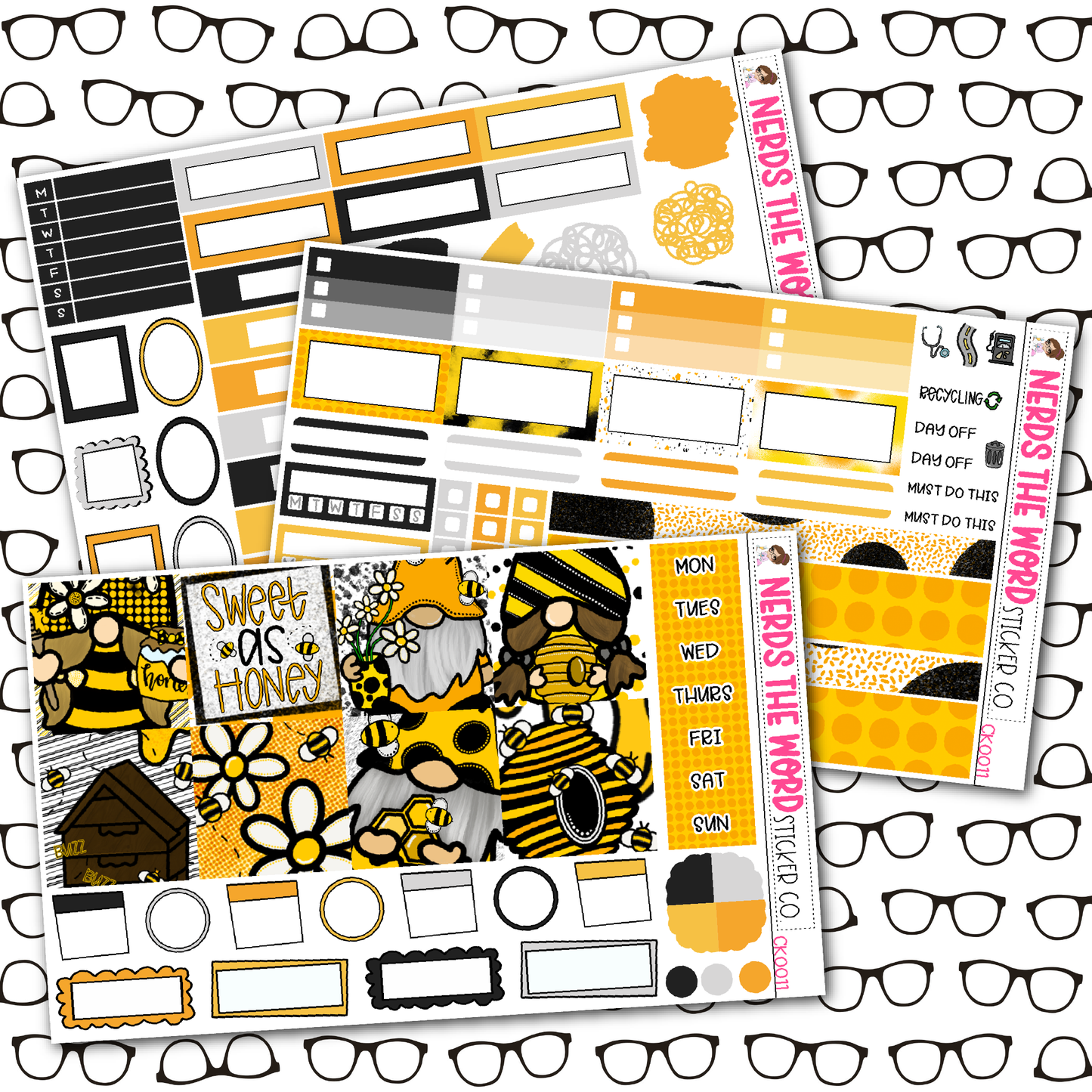 Sweet As Honey Gnomes Monthly, Weekly and or Journaling Sticker Kit