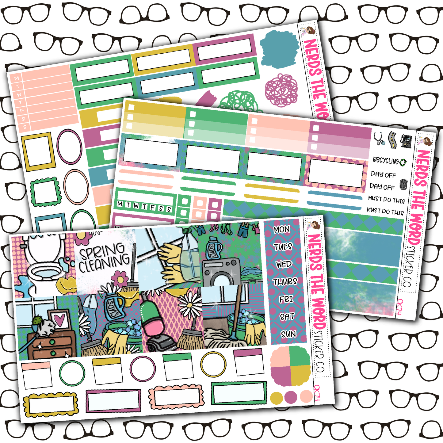 Spring Cleaning Monthly, Weekly and or Journaling Sticker Kit
