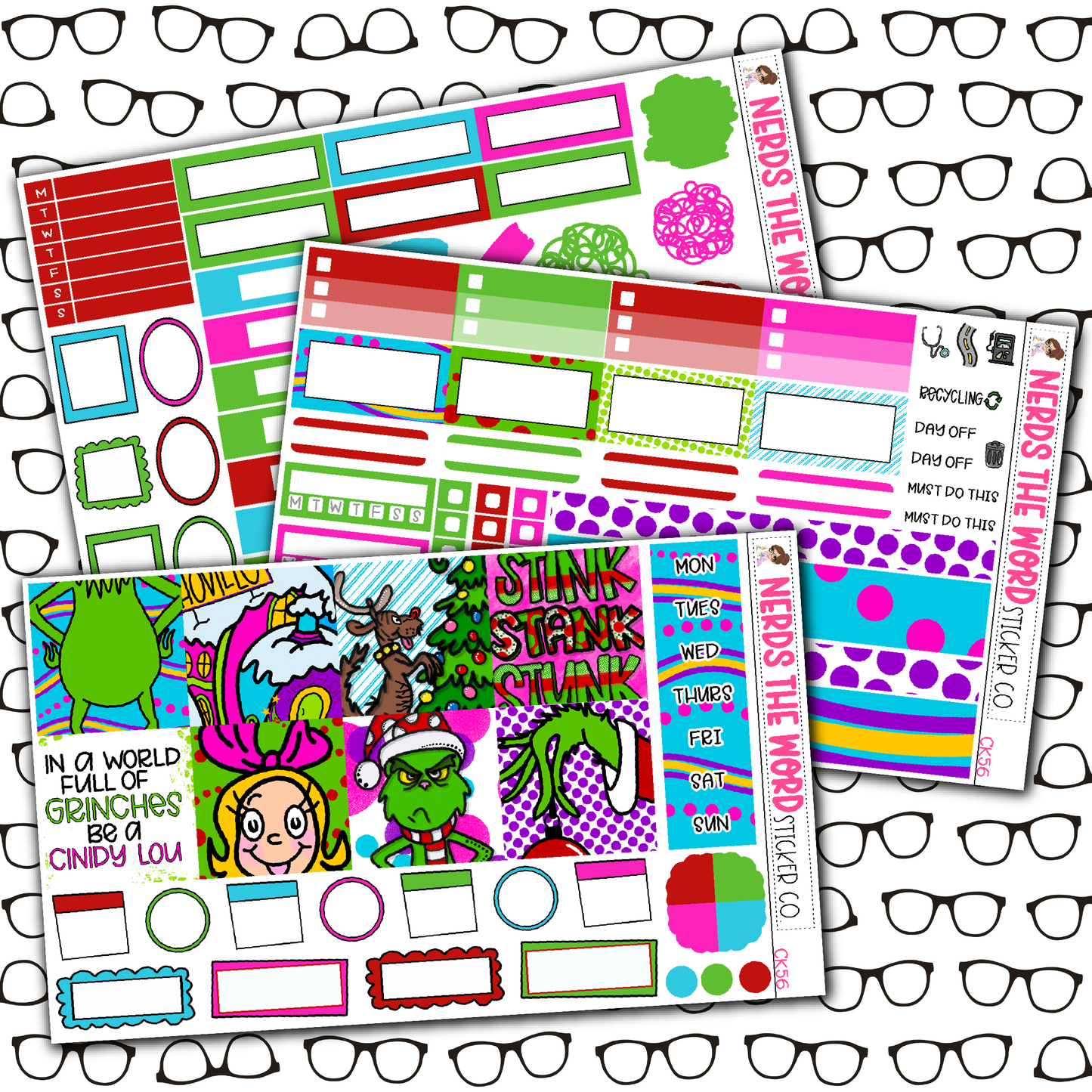 You're a Mean One Monthly, Weekly and or Journaling Sticker Kit