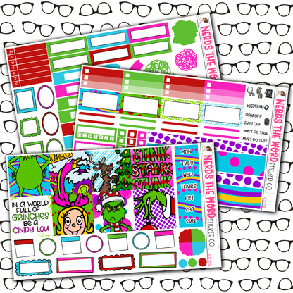 You're a Mean One Monthly, Weekly and or Journaling Sticker Kit
