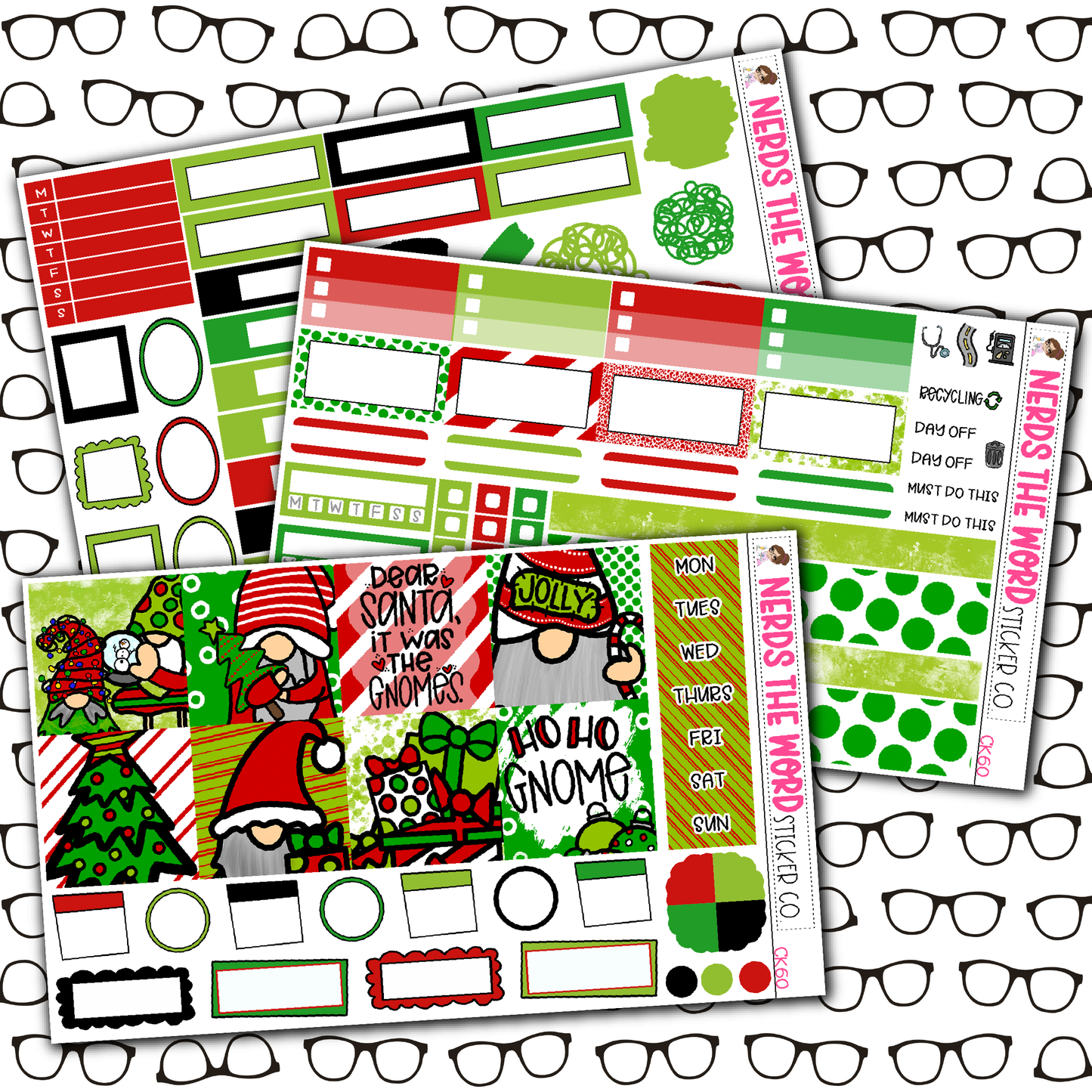 HoHo Gnome Monthly, Weekly and or Journaling Sticker Kit