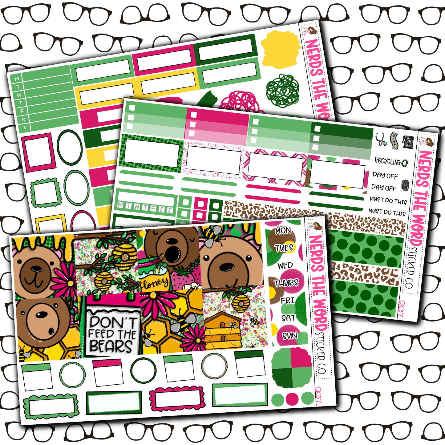 Don't Feed The Bears Monthly, Weekly and or Journaling Sticker Kit