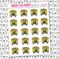 School Bus Icon Sticker Sheet