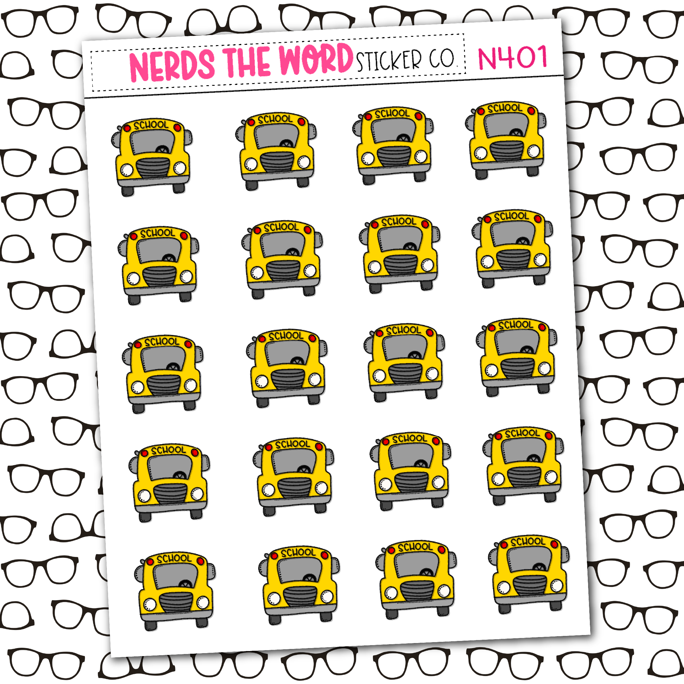 Def School Bus Sticker School Bus Icon Sticker Sheet – Nerds The Word Sticker Co.