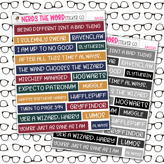 Wizard Quote Bar Sticker Sheet