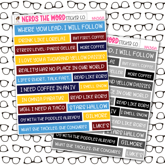 Gilmore Quote Bar Sticker Sheet